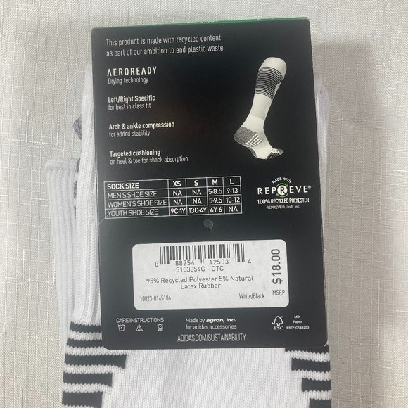 NWT Set 3 Adidas Soccer Team Speed Sock, 2 Pr. White, 1 Pr. Blue,  Sz. M - Picture 8 of 11